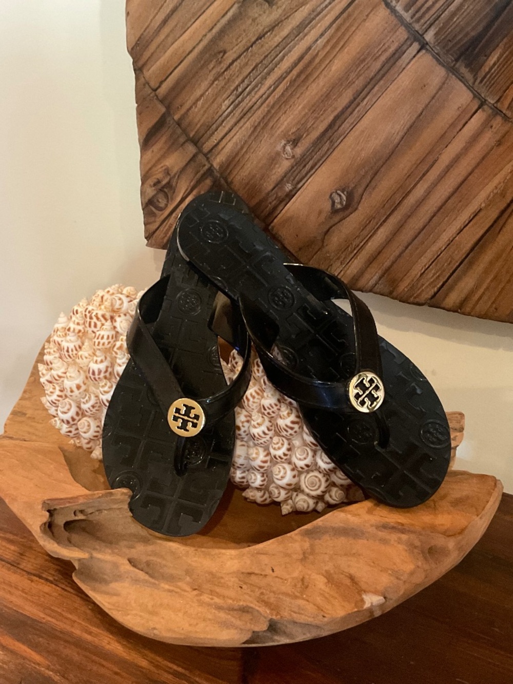 Tory Burch Women’s Thora Jelly Sandals, Color Black, Size 5